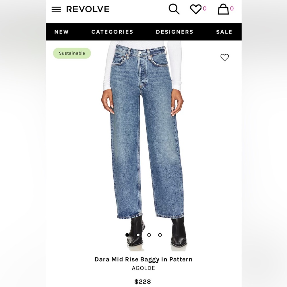 AGOLDE Dara Baggy Tapered Barrel Jean - 26 (Like New)